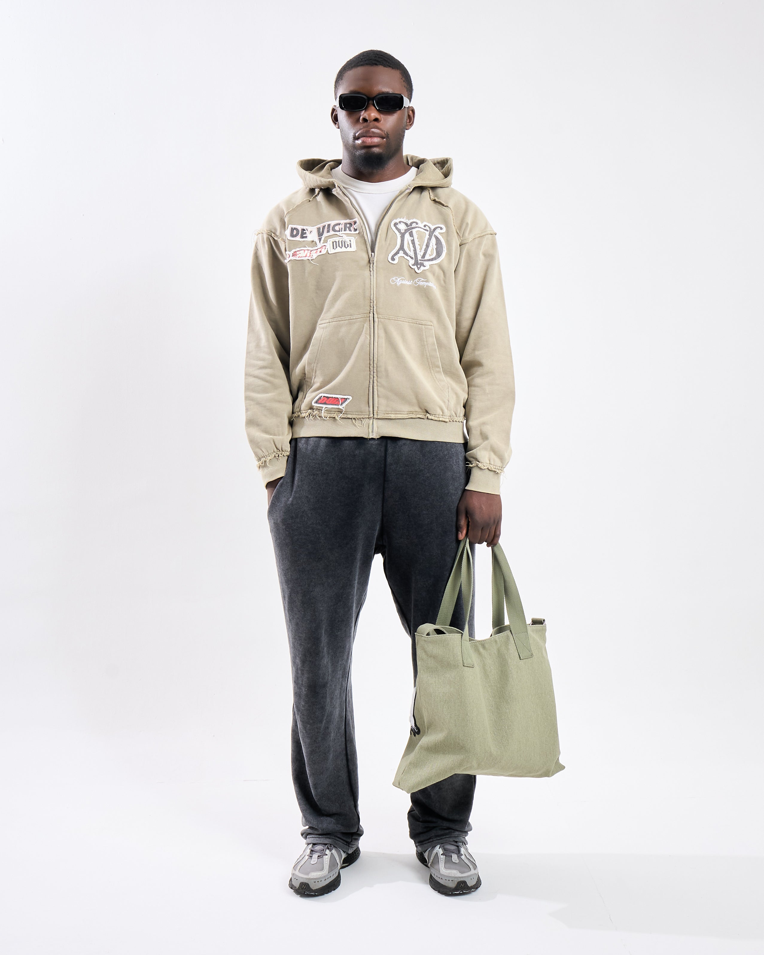 Zip-Up "Patchwork" Hoodie