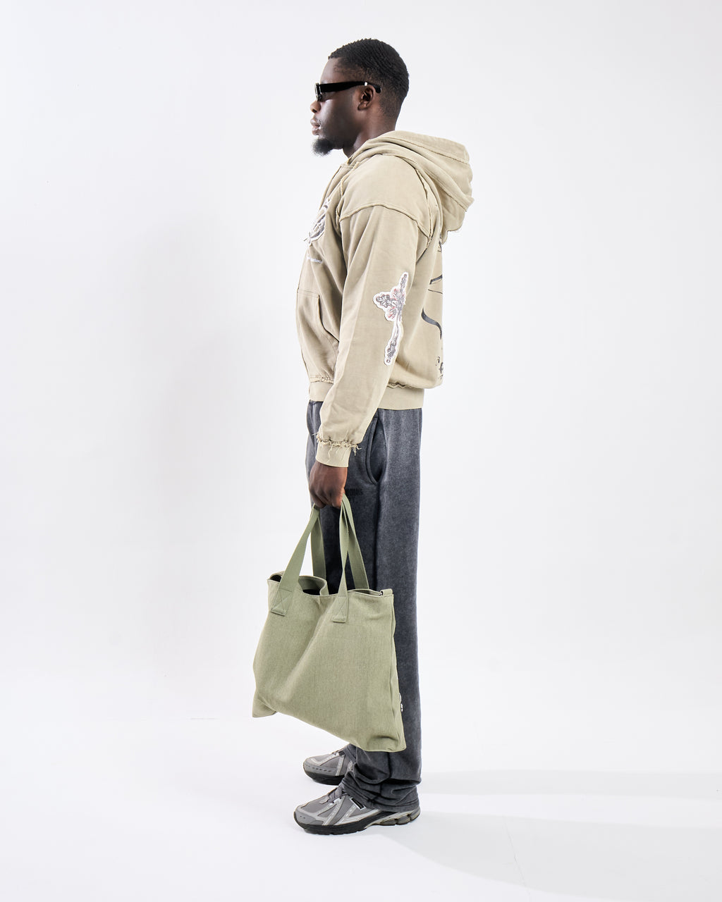 Zip-Up "Patchwork" Hoodie