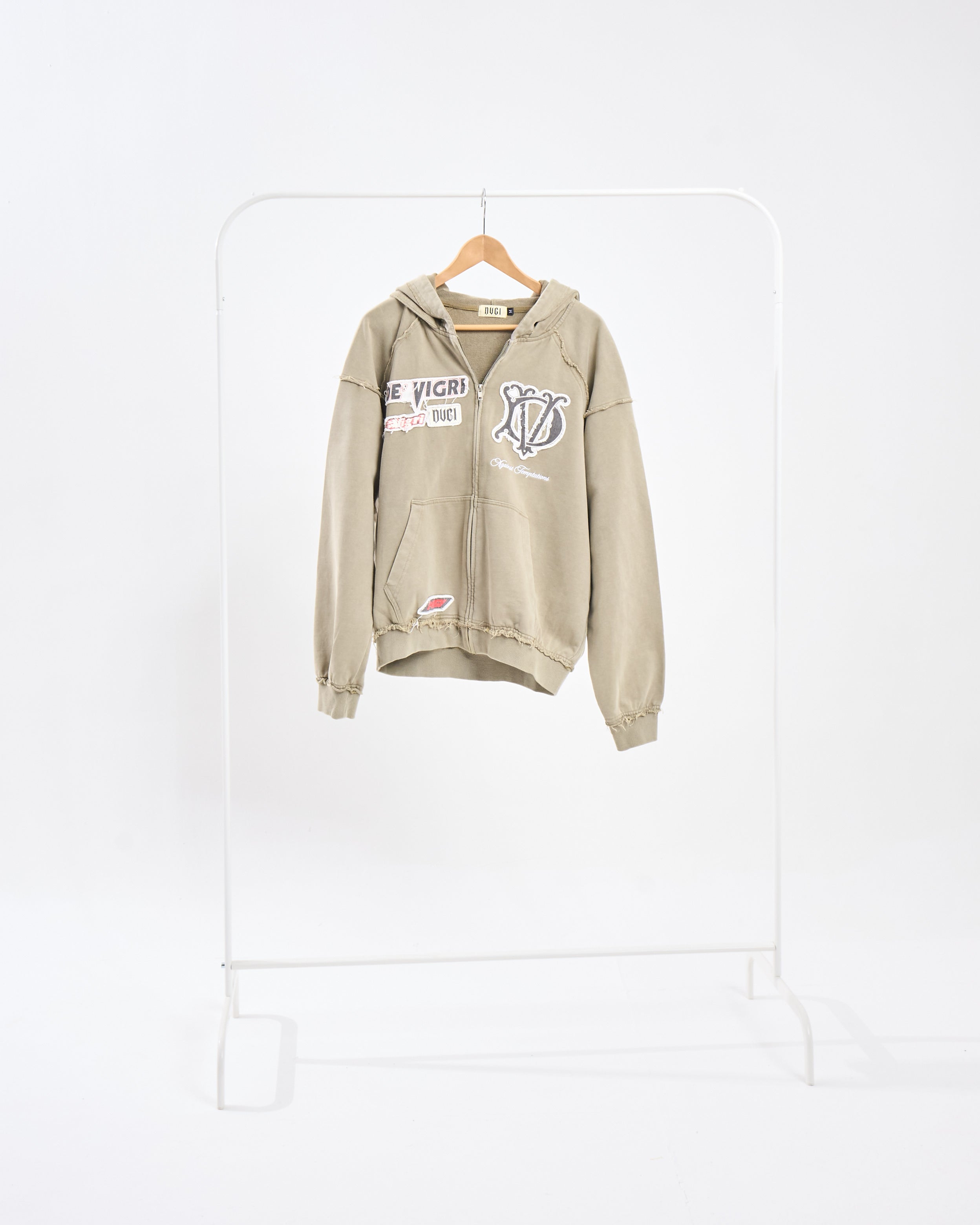 Zip-Up "Patchwork" Hoodie